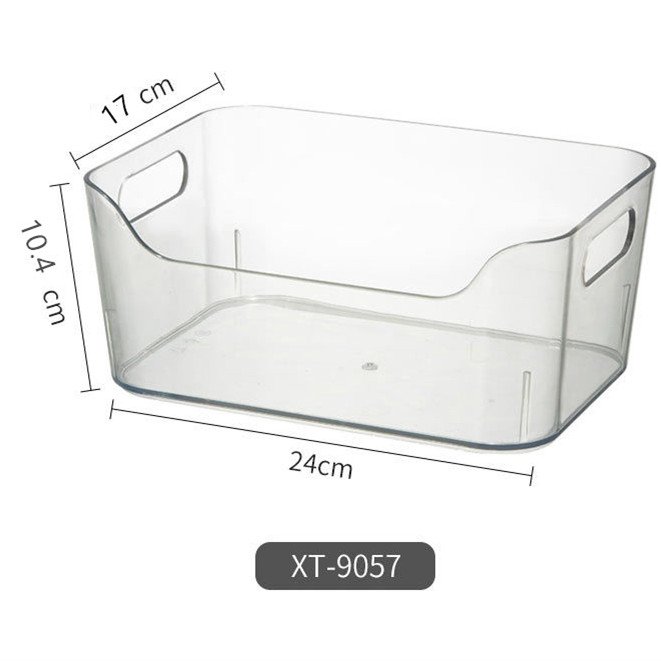 Household Plastic Desktop Storage Box Clear PET snacks makeup Storage Bin