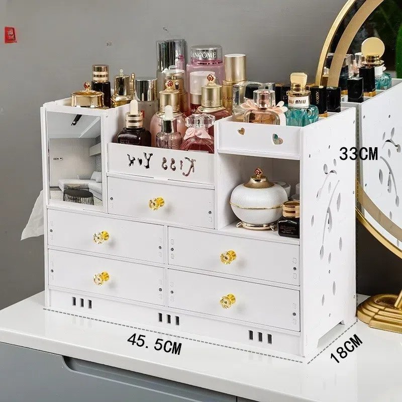 Creative Cosmetic Storage Box Simple Household Arrangement Skin Care Desktop Dresser Lipstick Drawer Rack Plastic Bin Box