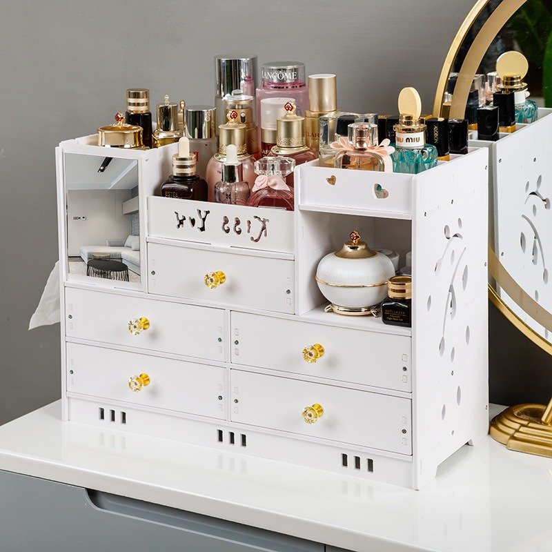 Creative Cosmetic Storage Box Simple Household Arrangement Skin Care Desktop Dresser Lipstick Drawer Rack Plastic Bin Box