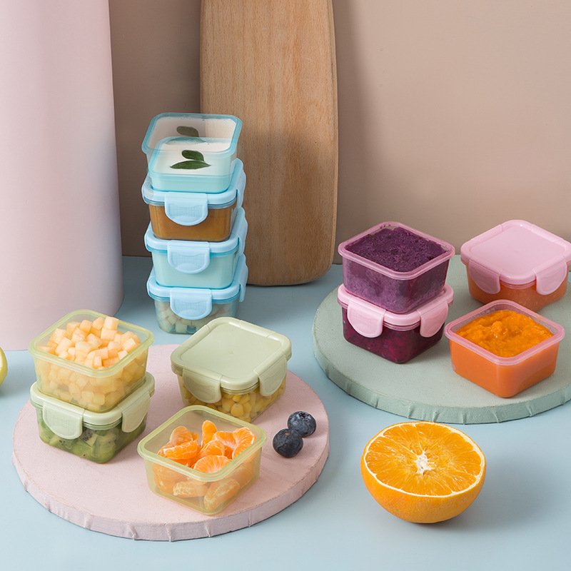 60ml Mini Auxiliary Food Fresh Keeping Box BPA Free Baby Fruit Special Plastic Lunch Box Food Storage Box
