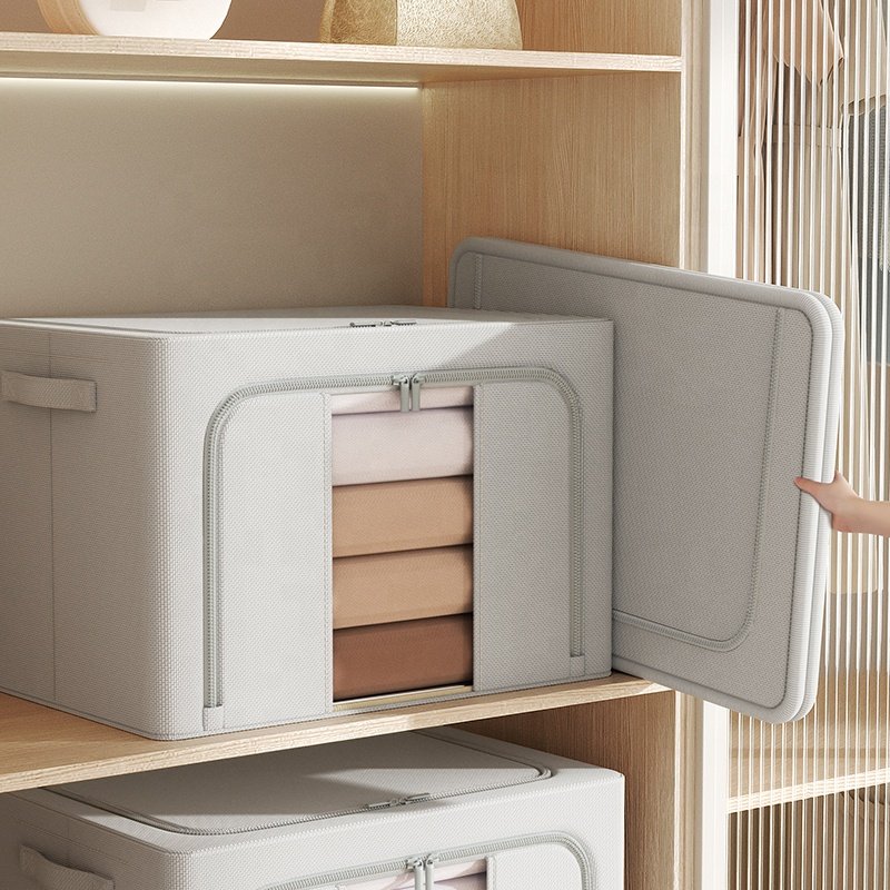Wholesale Collapsible Storage Boxes 50x40x33 66L Wardrobe Clothes Storage Bag Containers Storage Boxes & Bins