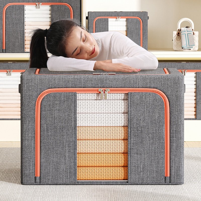 Wholesale Collapsible Storage Boxes 50x40x33 66L Wardrobe Clothes Storage Bag Containers Storage Boxes & Bins