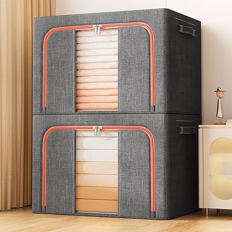 Wholesale Collapsible Storage Boxes 50x40x33 66L Wardrobe Clothes Storage Bag Containers Storage Boxes & Bins
