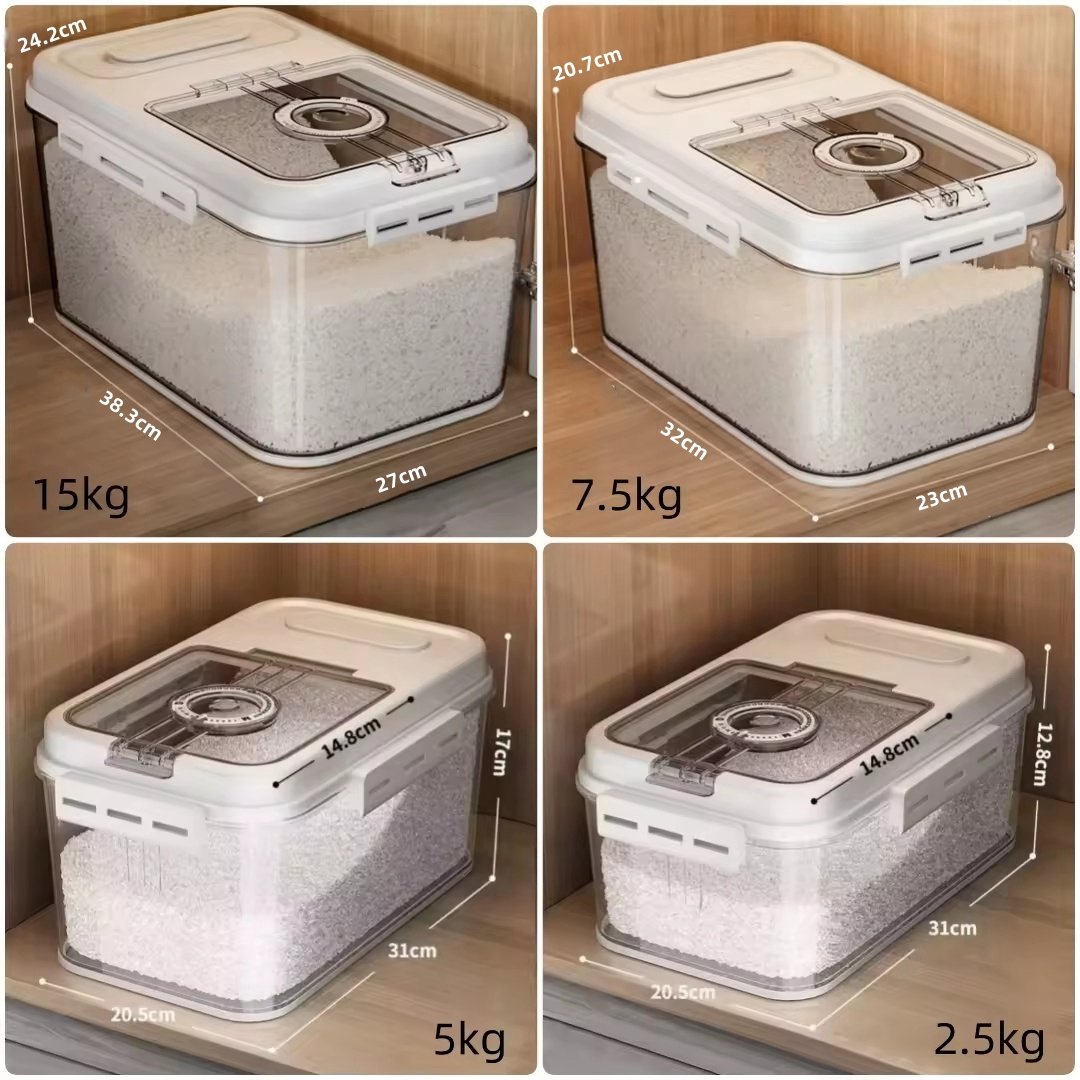 7.5kg Grain Rice Storage Container Large Sealed Grain Container Rice Storage Bin for Kitchen Pantry Household Nuts Rice