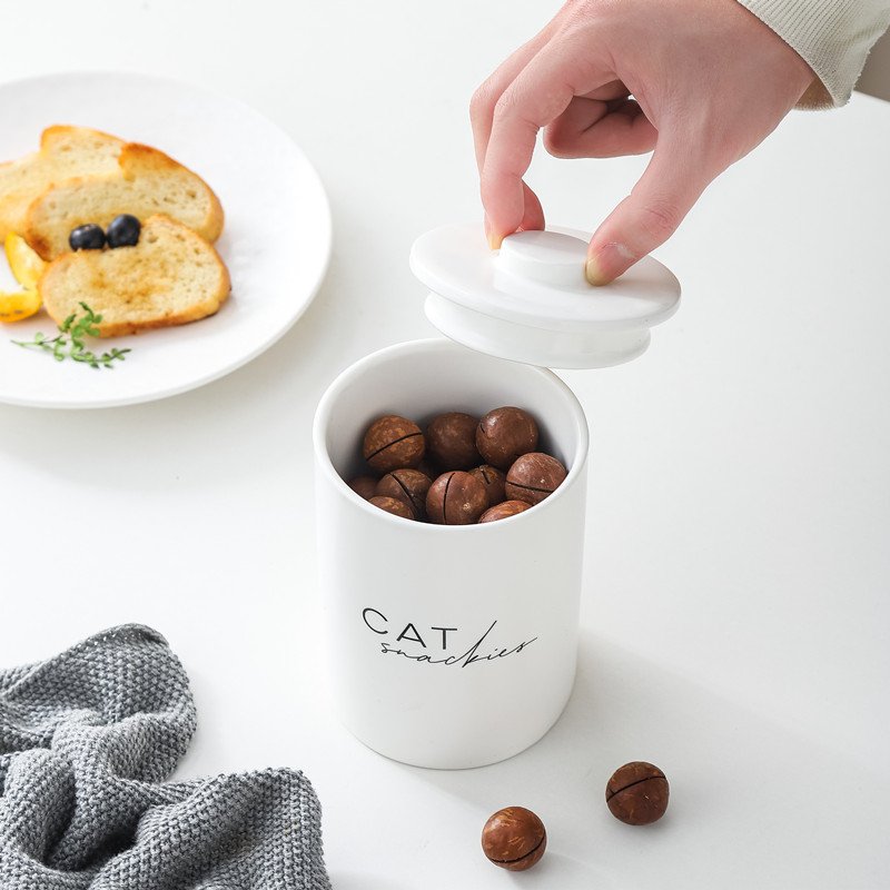 New arrival kitchenware custom decal ceramic food storage jar with lid tea coffee sugar canister set