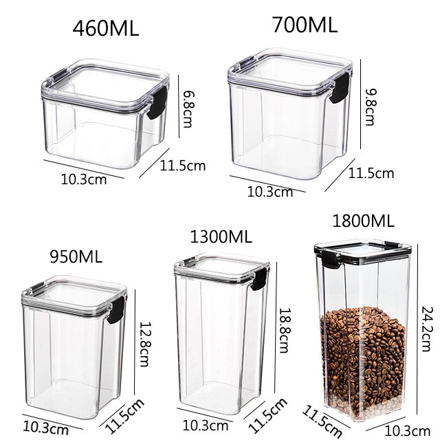 Kitchen food storage container plastic grain storage tank food storage container