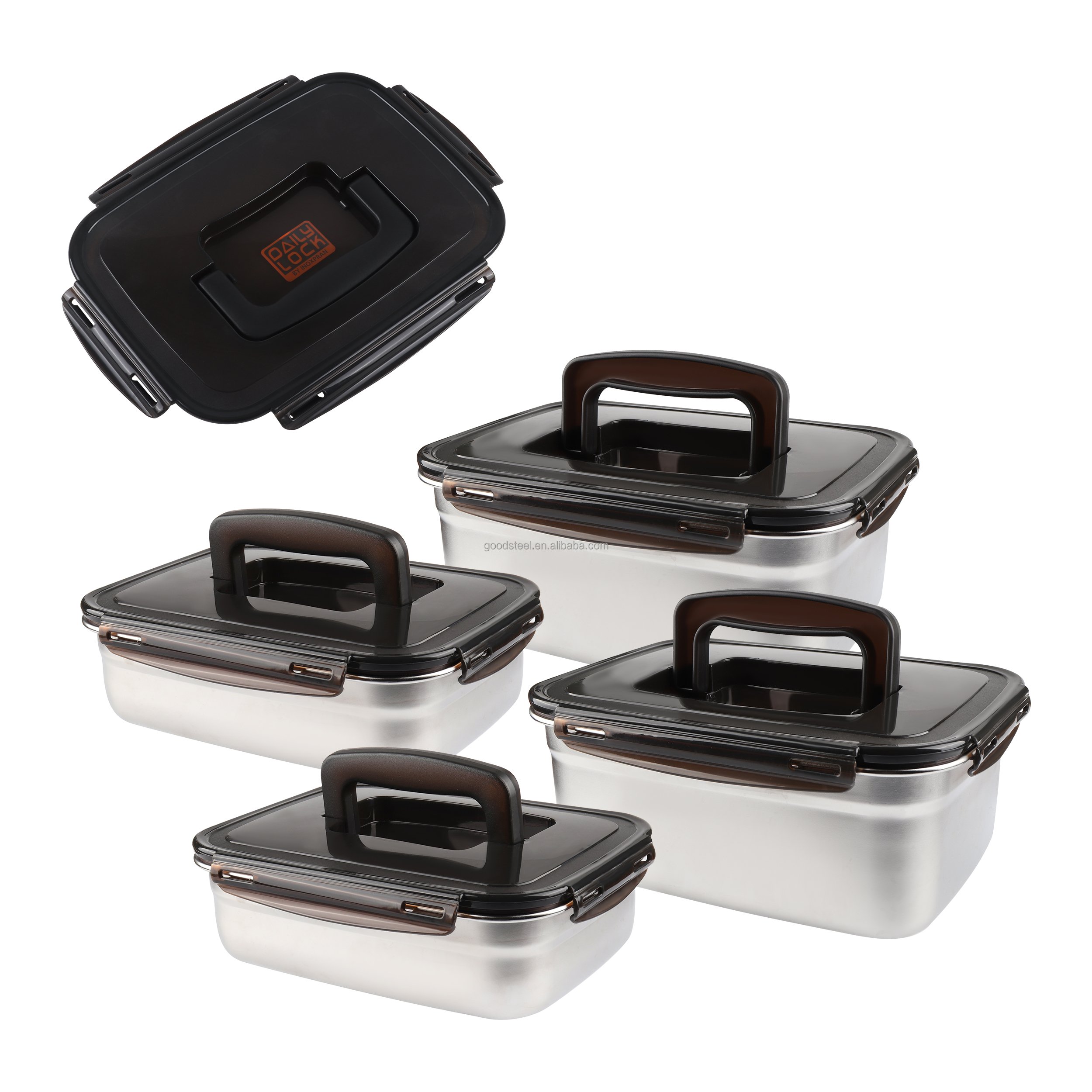 Stainless Steel Insulated Food Storage Container with Two Handles for Kitchen Use Catering Hot Boxes Food Pan Carrier