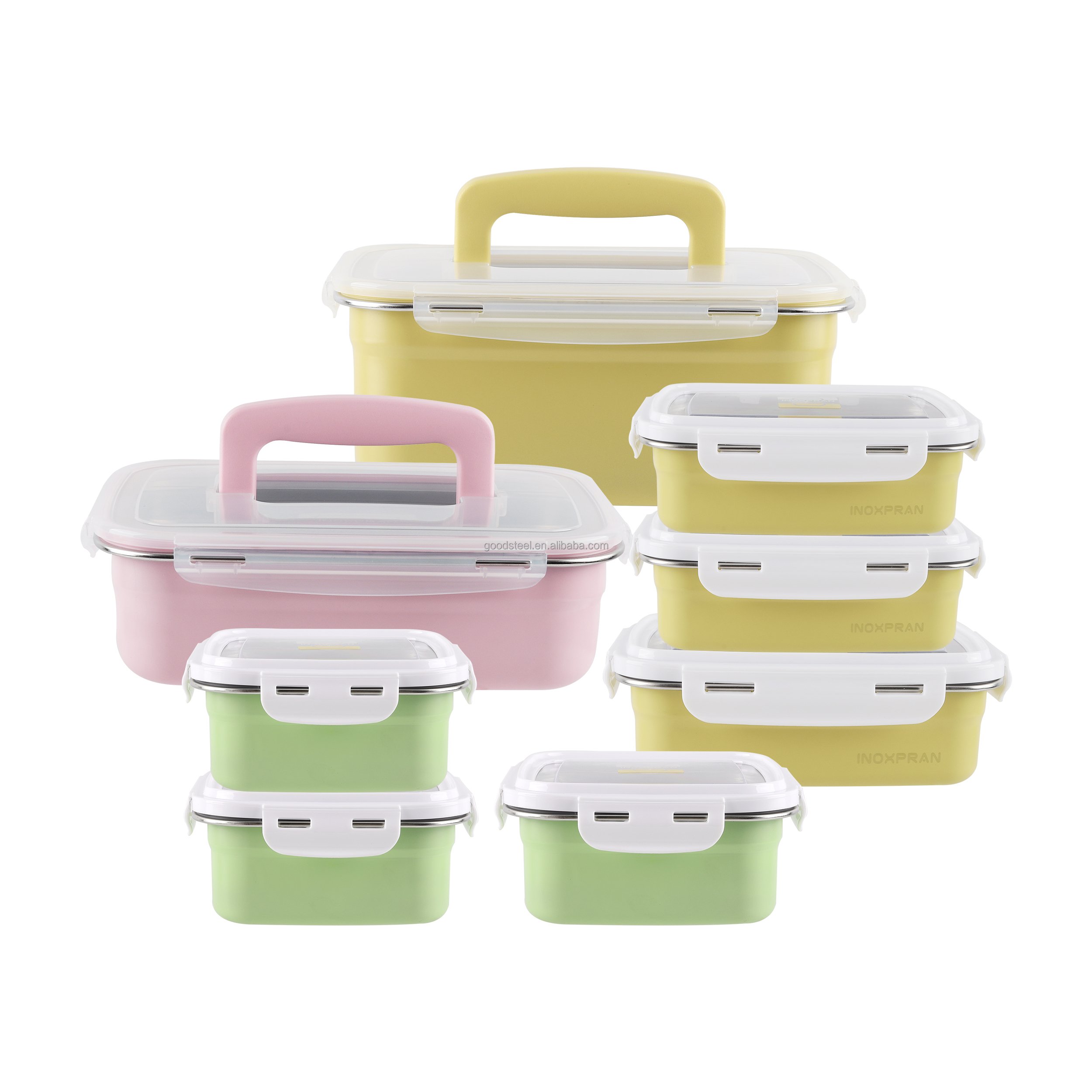Stainless Steel Insulated Food Storage Container with Two Handles for Kitchen Use Catering Hot Boxes Food Pan Carrier