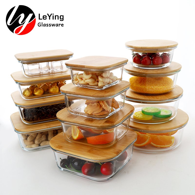 Factory Supply Cheap Round Borosilicate Glass Lunch Box Food Storage Container Seal Set
