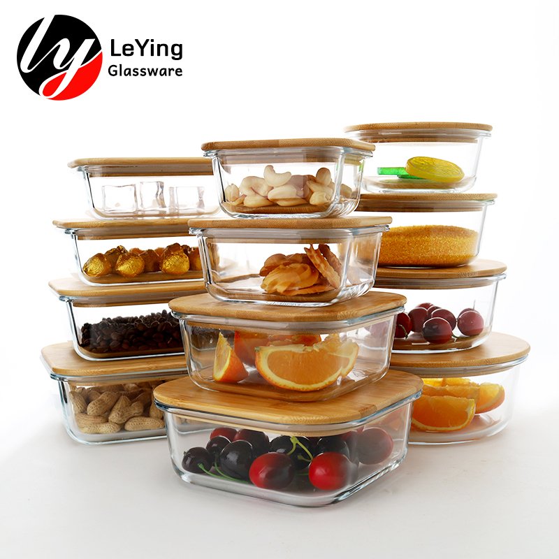 Factory Supply Cheap Round Borosilicate Glass Lunch Box Food Storage Container Seal Set