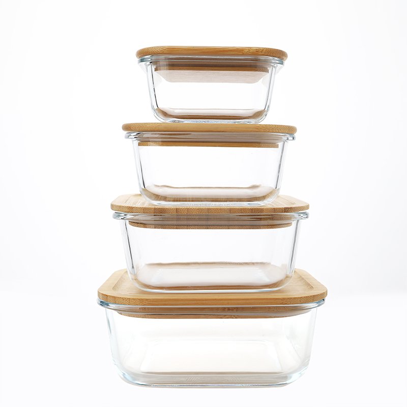Factory Supply Cheap Round Borosilicate Glass Lunch Box Food Storage Container Seal Set