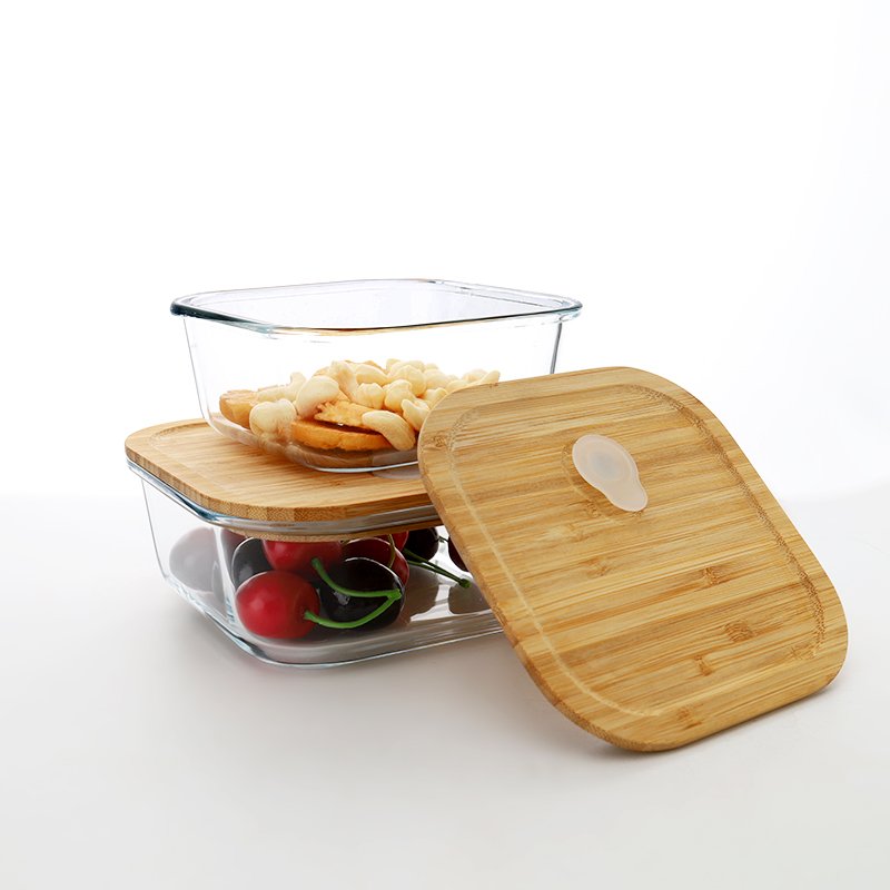 Factory Supply Cheap Round Borosilicate Glass Lunch Box Food Storage Container Seal Set