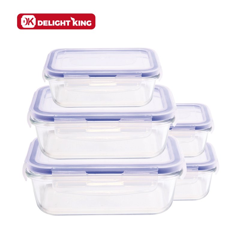 Customized airtight glass bento boxes set high quality back to school glass food container oven safe