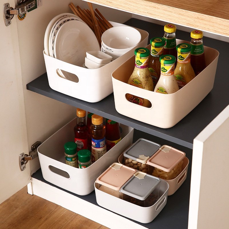 Simple Desktop Cosmetic Storage Box Multi-functional Plastic Sundries Storage Box