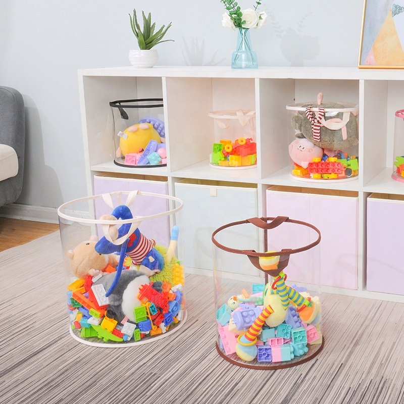 Simple Korean Style Transparent Toy Storage Bucket Safe Material Food Storage Basket