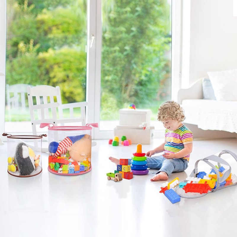 Simple Korean Style Transparent Toy Storage Bucket Safe Material Food Storage Basket