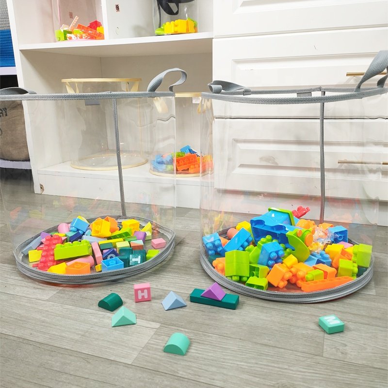 Simple Korean Style Transparent Toy Storage Bucket Safe Material Food Storage Basket