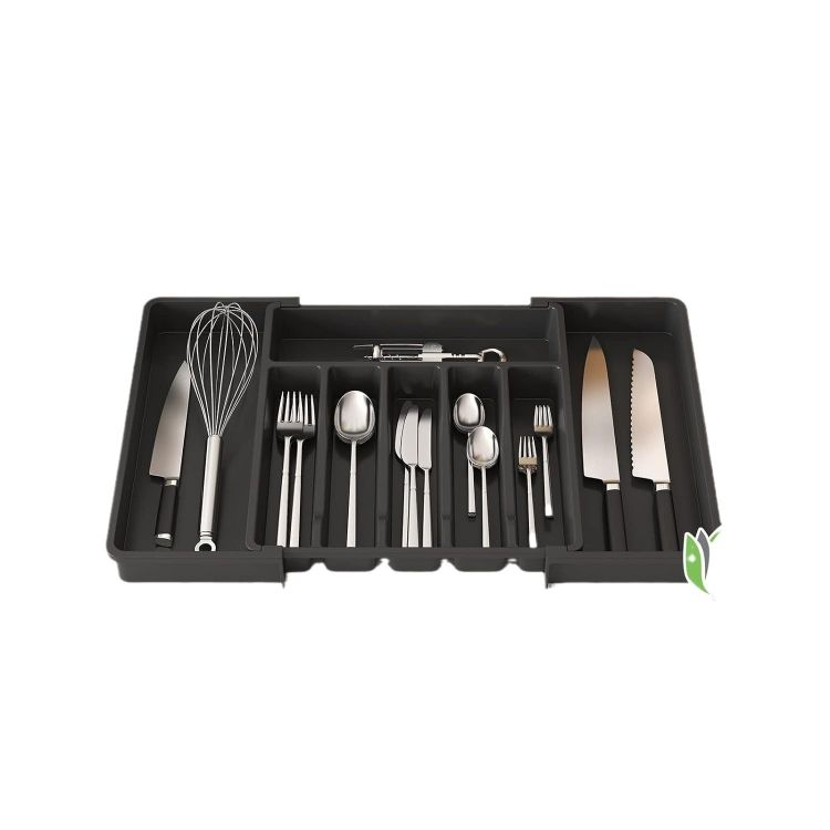 Customized deluxe hot selling plastic Kitchen Expandable flatware silverware utensil Drawer Organizer