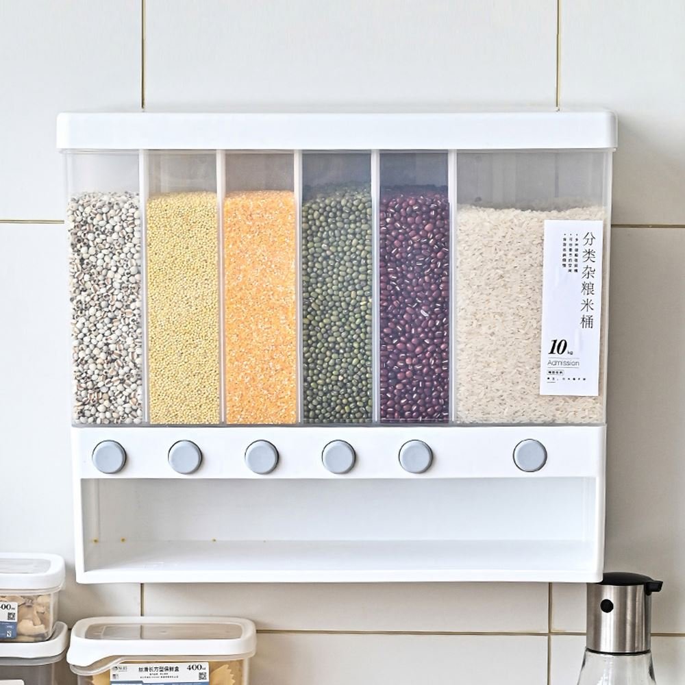 Factory wholesale HOT Kitchen Multipurpose Sealed Grain Rice Dispenser Container Transparent Cereal Storage Box