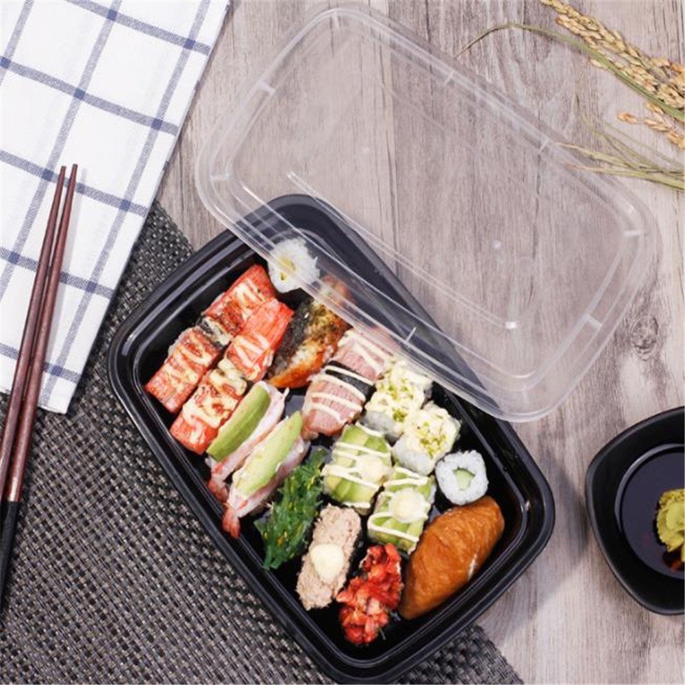 Restaurant To Go Food Box 1500ML/52OZ Rectangular Plastic Disposable Food Takeaway Container