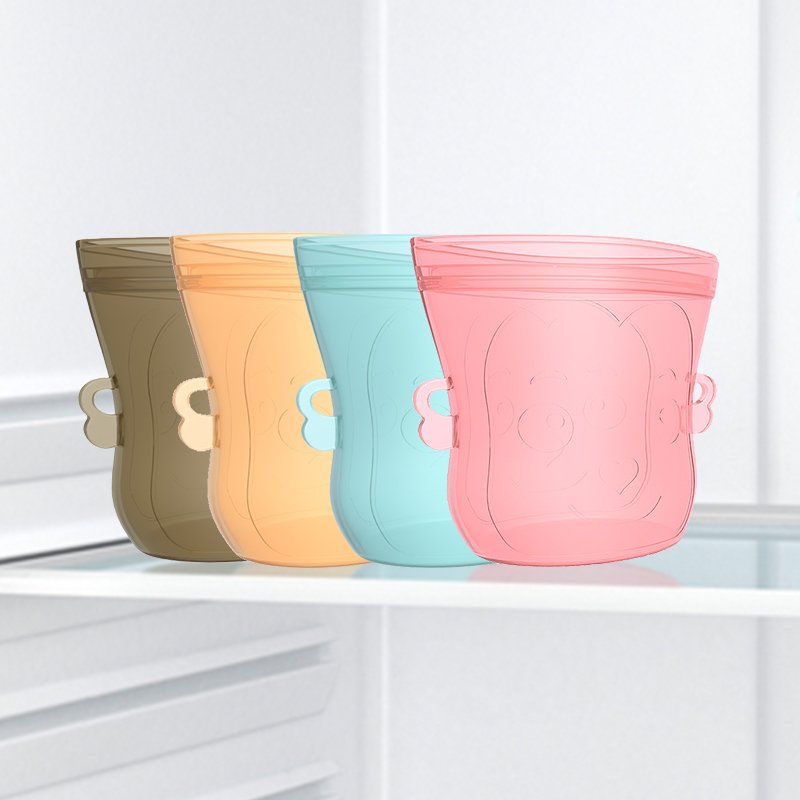 Customization baby kids toddler silicone food storage bags zip containers silicone snack reusable food storage bags pouch