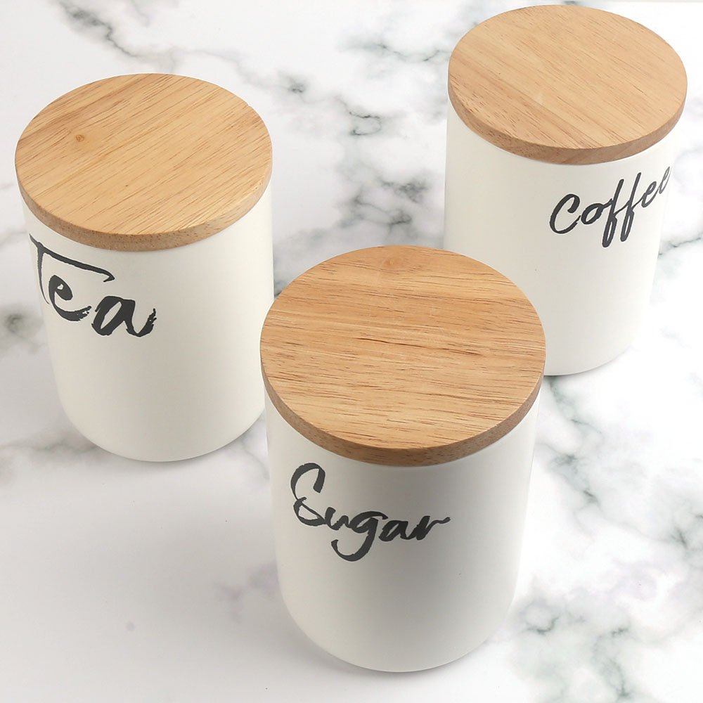 Ceramic Porcelain Home Food Kitchen Canister Jar Storage Container Sets