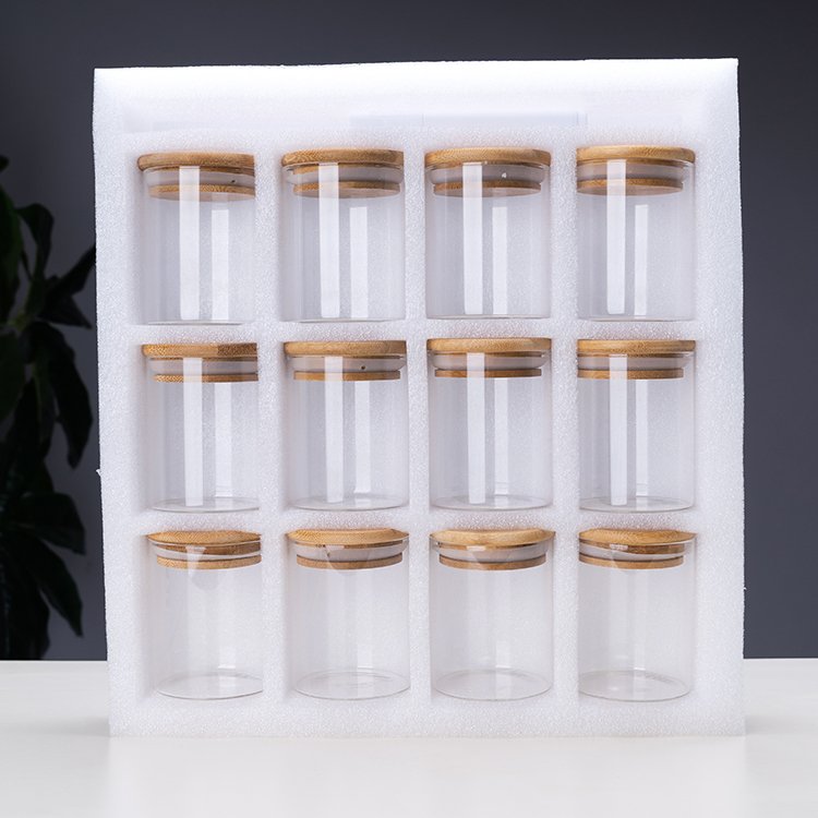Top Selling kitchen 12pcs borosilicate air tight glass food storage jar set