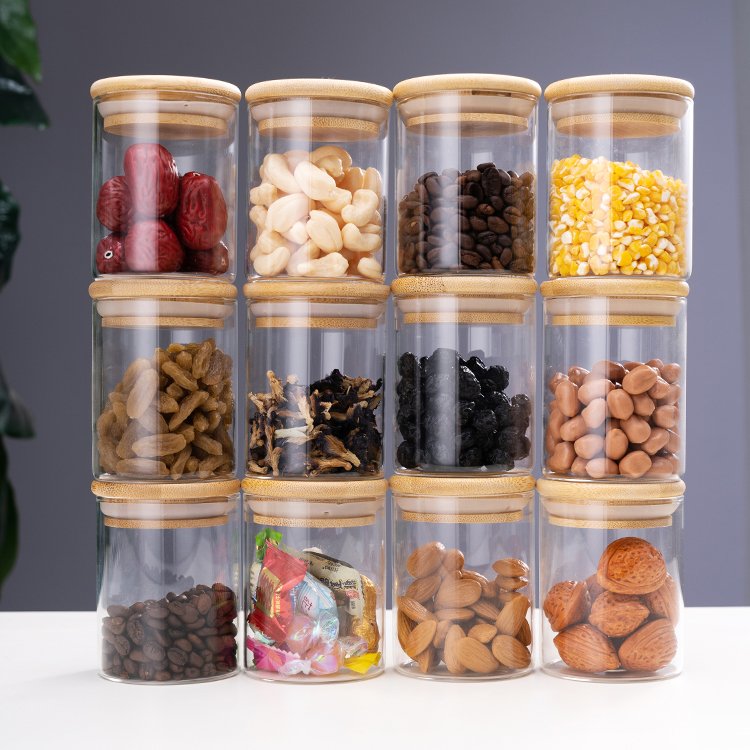 Top Selling kitchen 12pcs borosilicate air tight glass food storage jar set