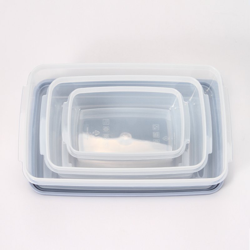 Plastic PP 3 Pcs Shatter Proof Fresh Tritan Food Storage Containers BPA Free Kitchen Plastic Storage Box