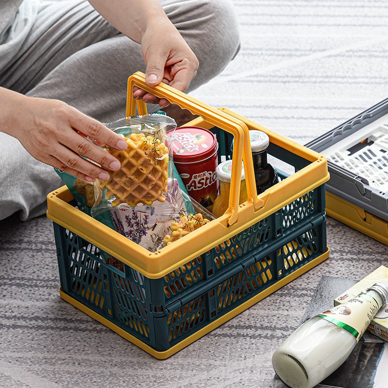 Supermarket shopping basket, environmentally friendly, foldable, portable, hollowed out, breathable, convenient and fashionable