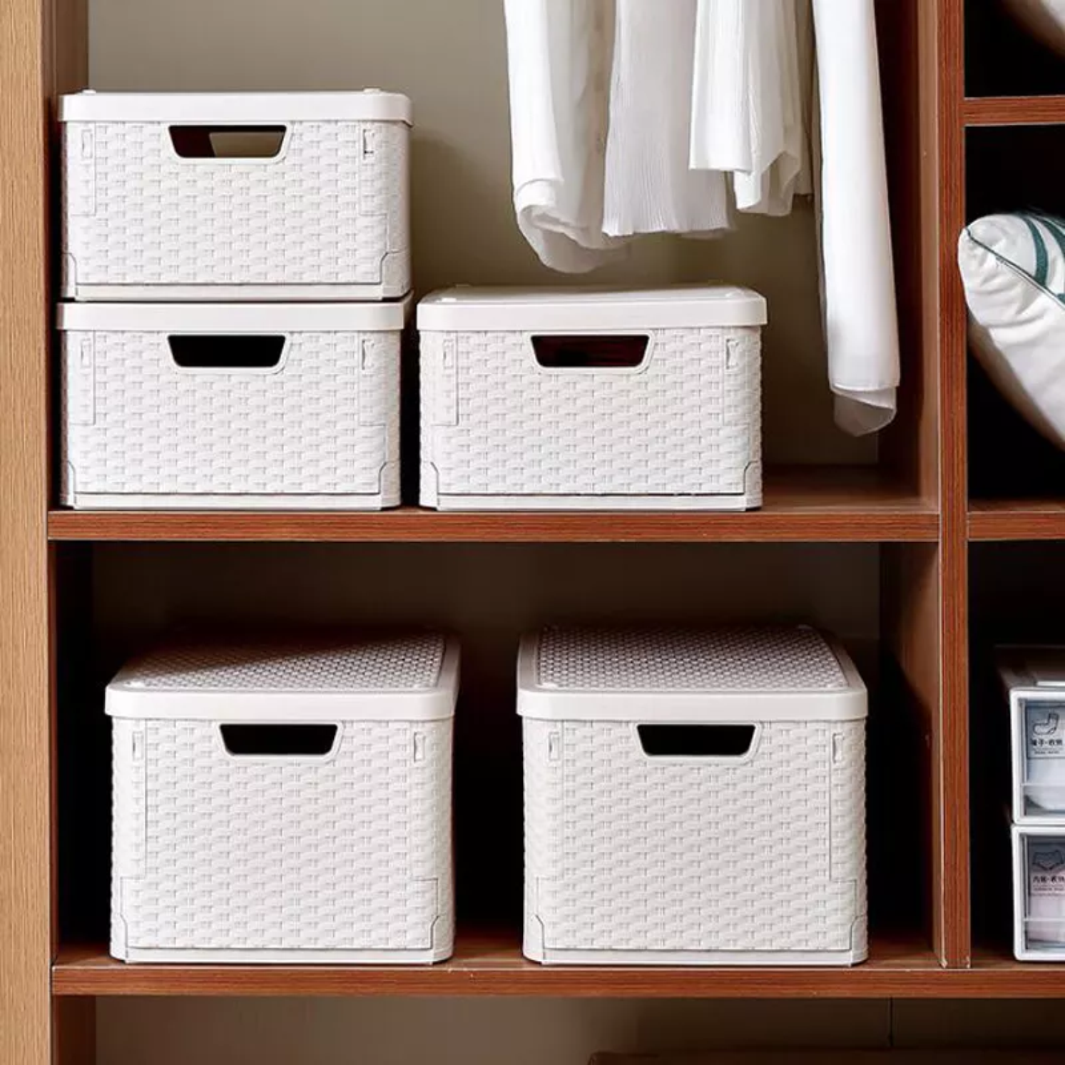 Collapsible storage box moisture-proof, dustproof and waterproof plastic bookcase student family wardrobe clothing storage box