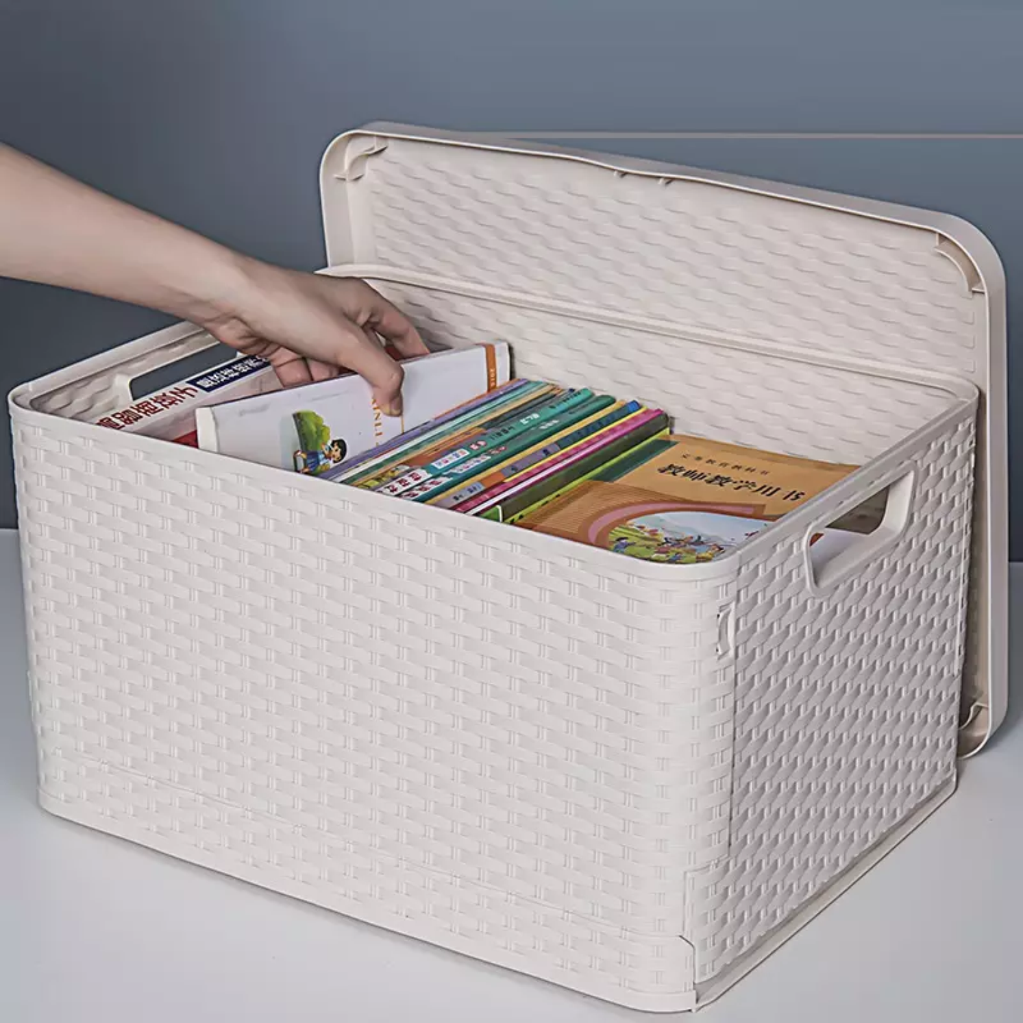 Collapsible storage box moisture-proof, dustproof and waterproof plastic bookcase student family wardrobe clothing storage box