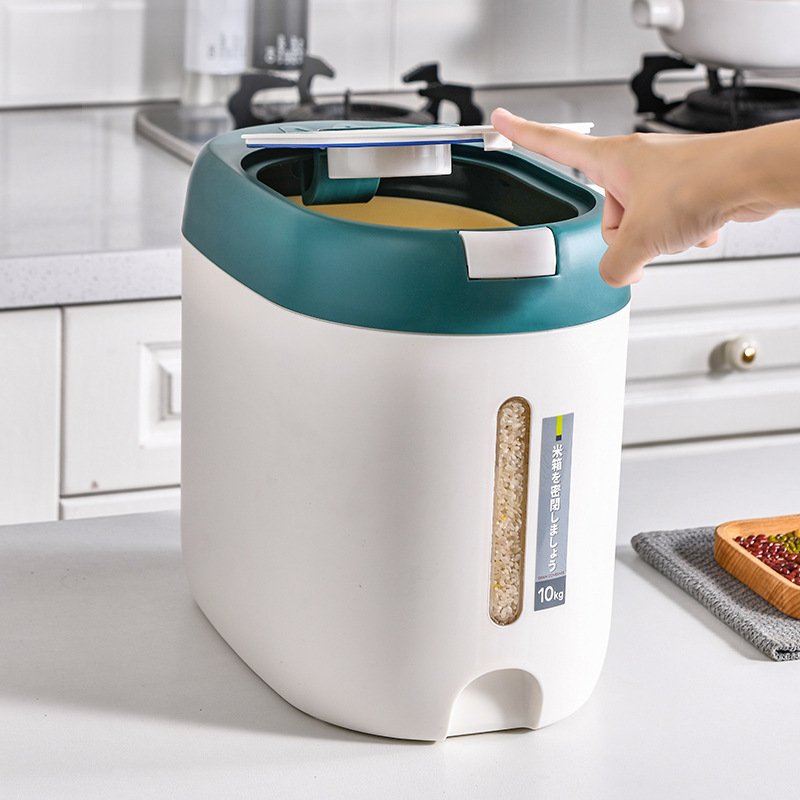 Wholesale 10KG Kitchen Plastic storage container Moisture-Proof Insect-Proof Airtight Rice Bin Food Storage Container