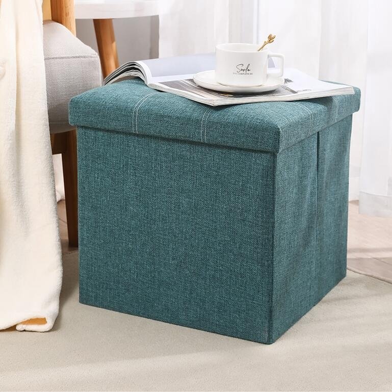 Home Chair Footstool Home Decoration Shoes Stool Organizer Multi-function Folding Ottoman Storage Box Pouffe Seat Stool