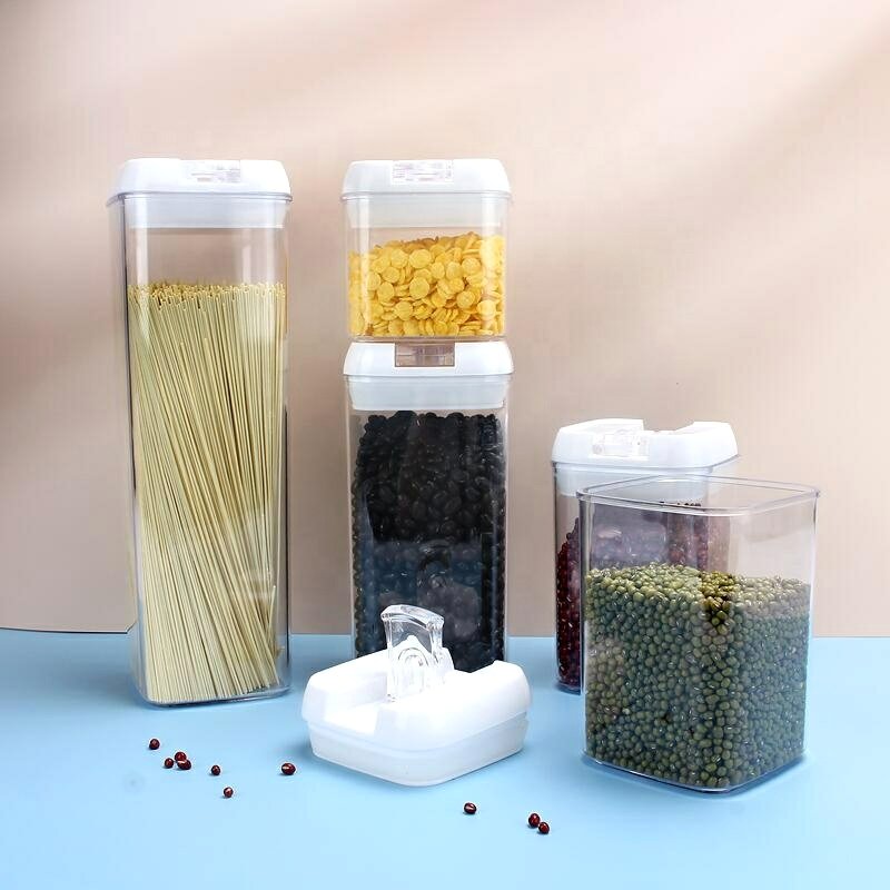 best selling new design high quality Airtight Transparent 7pcs Dry Food Storage Container with lid
