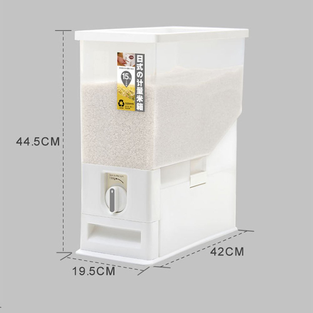 Hot Sale Rice Dispenser One Button Large Capacity Storage Box Grain Dispenser Cereal Food Storage Container
