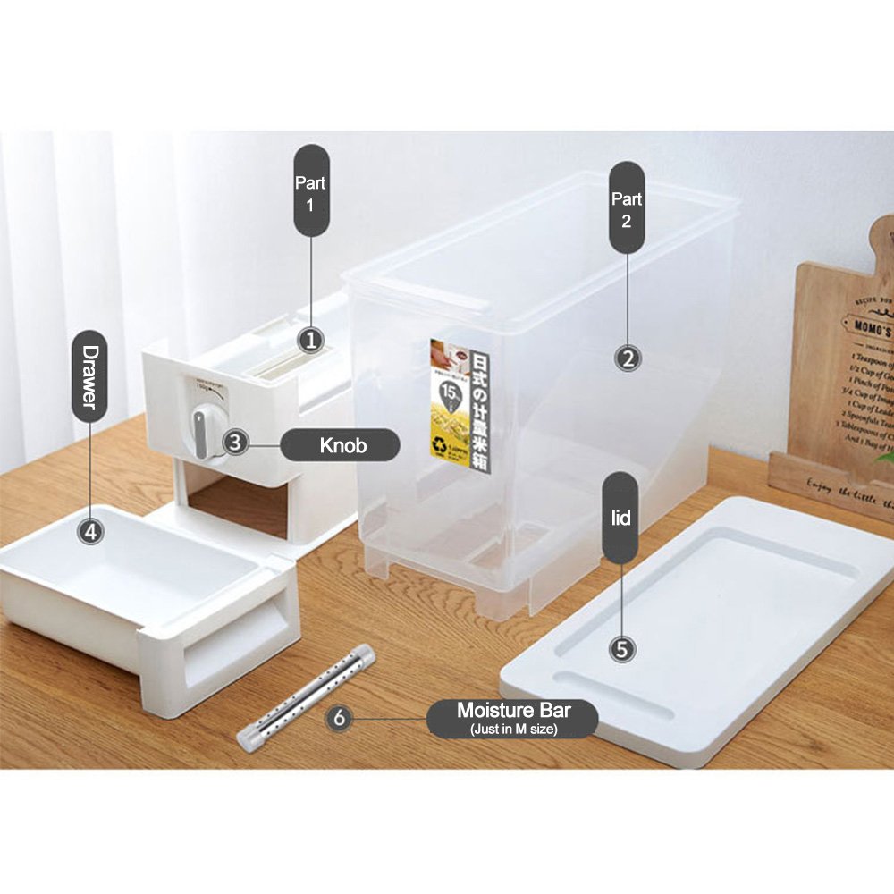 Hot Sale Rice Dispenser One Button Large Capacity Storage Box Grain Dispenser Cereal Food Storage Container