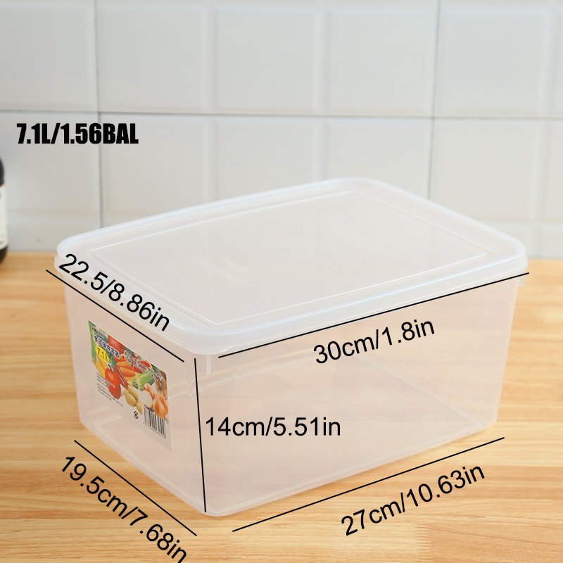 Big Plastic Food Storage Containers with Lids 5L 6L 7L Large Clear Fruit and Vegetable Kitchen Storage Containers Box Bins