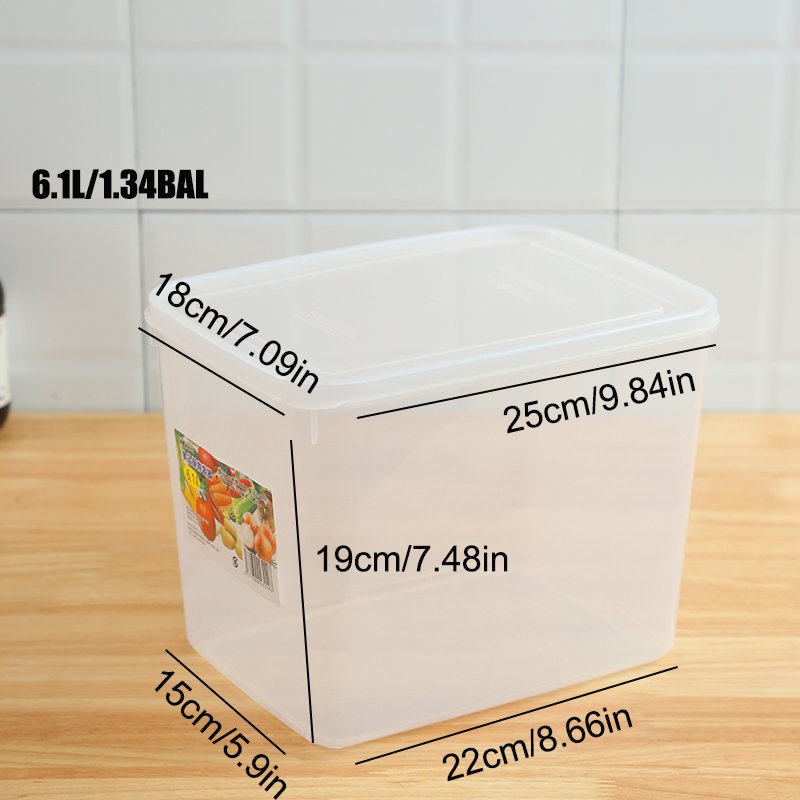 Big Plastic Food Storage Containers with Lids 5L 6L 7L Large Clear Fruit and Vegetable Kitchen Storage Containers Box Bins