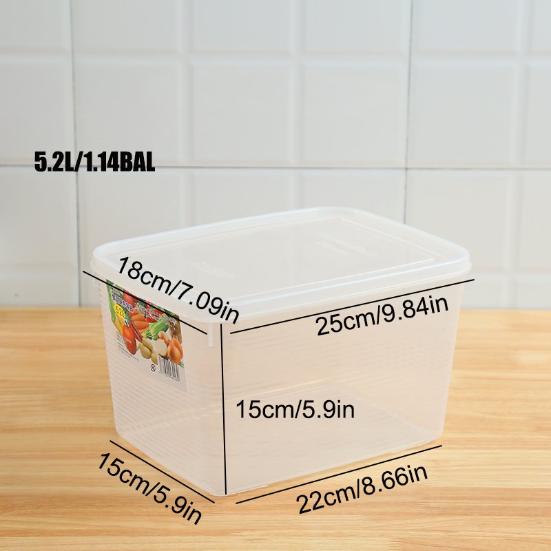 Big Plastic Food Storage Containers with Lids 5L 6L 7L Large Clear Fruit and Vegetable Kitchen Storage Containers Box Bins