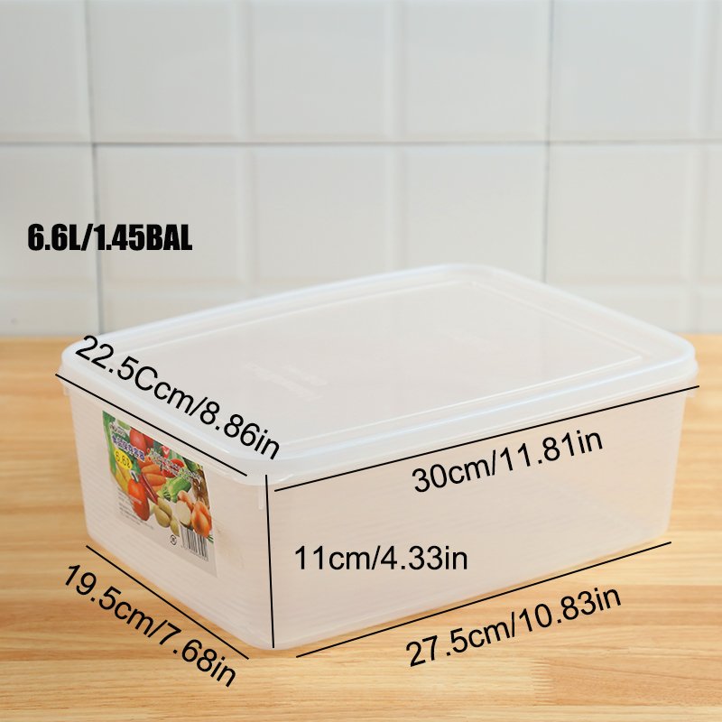 Big Plastic Food Storage Containers with Lids 5L 6L 7L Large Clear Fruit and Vegetable Kitchen Storage Containers Box Bins