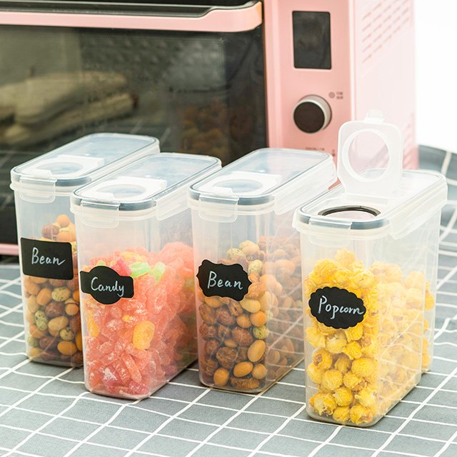2.5L Kitchen Cereal Containers Storage 4 Pack Airtight Food Storage Containers Cereal Dispenser For Pantry Organization