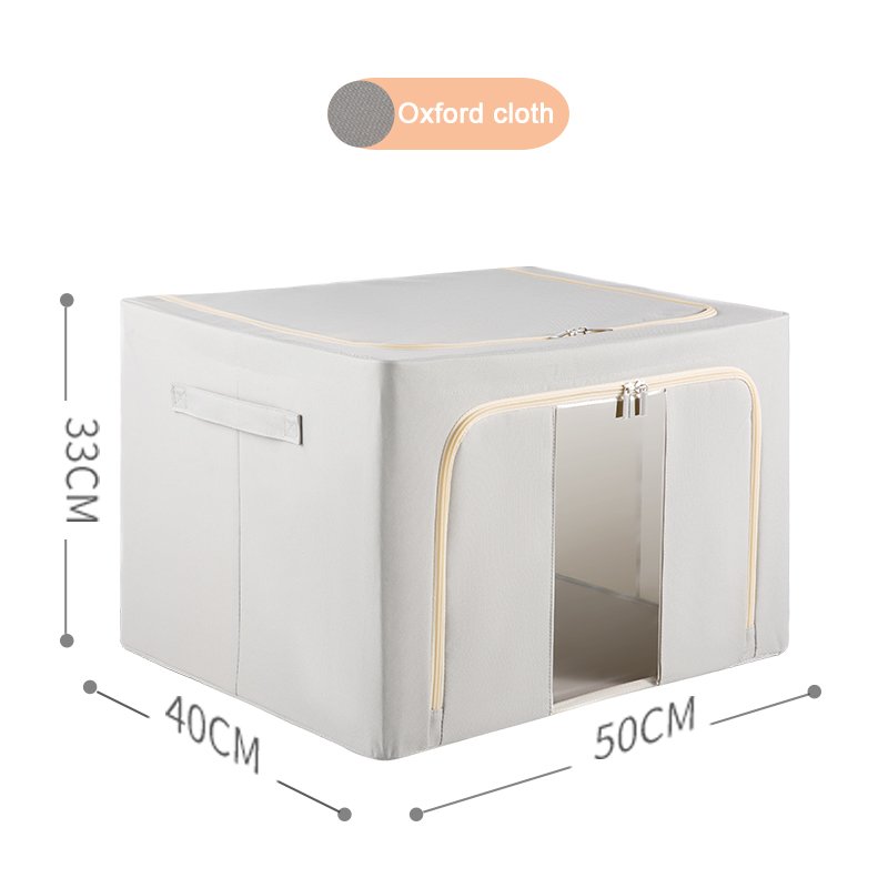 Large Clothes Storage Bins Foldable Metal Frame Storage Box Stackable Linen Fabric Container Organizer Set with Carrying Handles