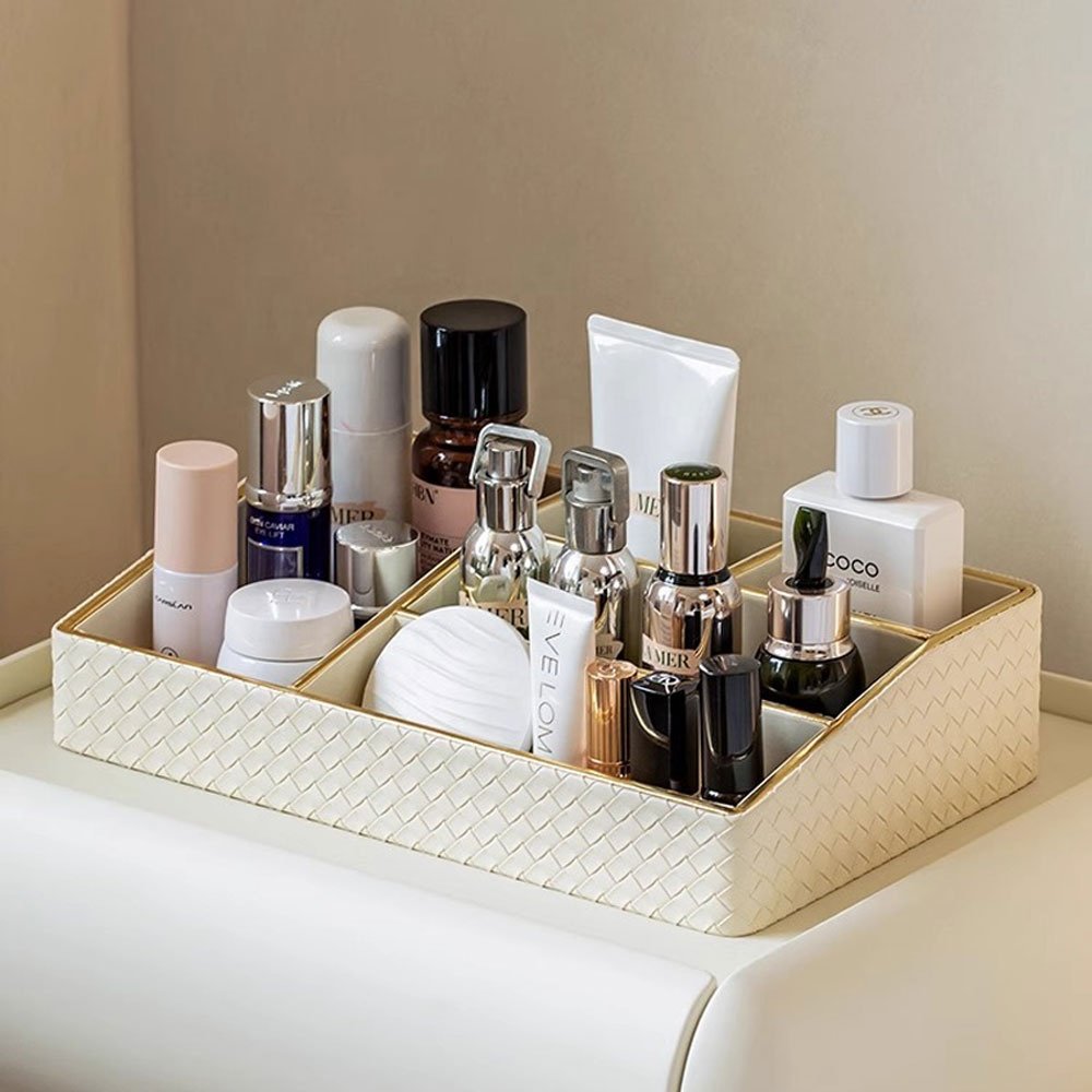 Luxurious Classic Style Leather Jewellery Box Organiser Drawer Storage Cosmetic Storage Box for Dressing Table