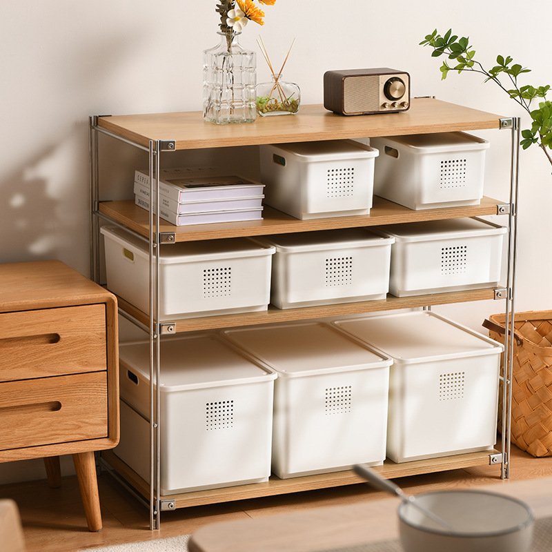 Excellent PP Desktop White Holder Handle Comic Designer Storage Book Box Plastic Storage Box Container Bin