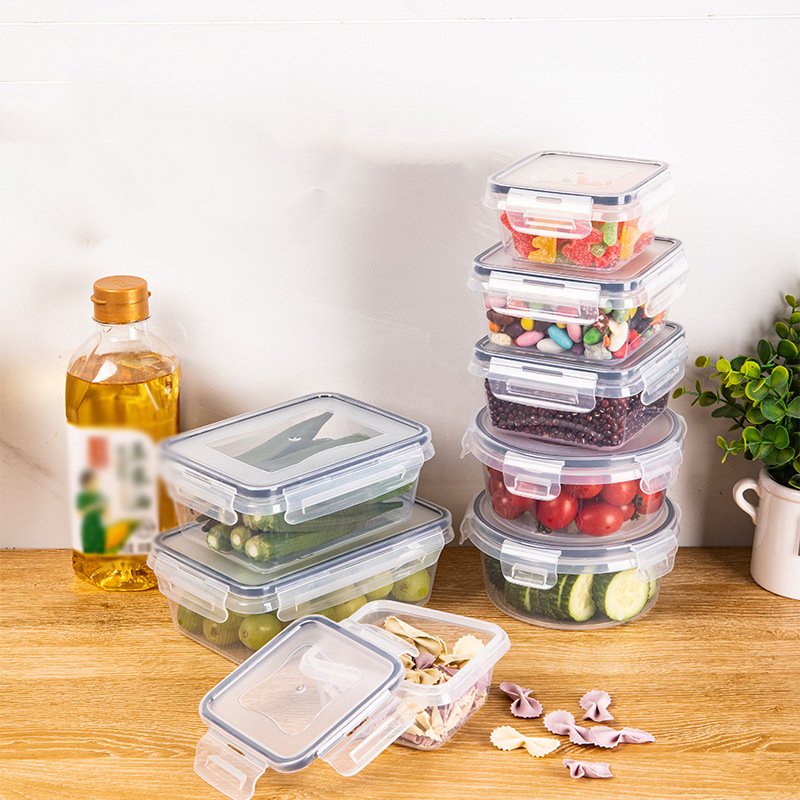 16 Pack set kitchen Refrigerator BPA-free Plastic Food Storage Container with Easy Snap Lids