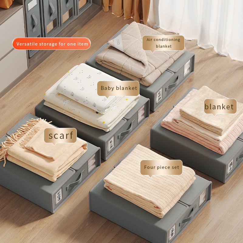 Hot sale bed sheet set organizer foldable storage box for cover set with zipper closet organizer for bedding clothes blankets