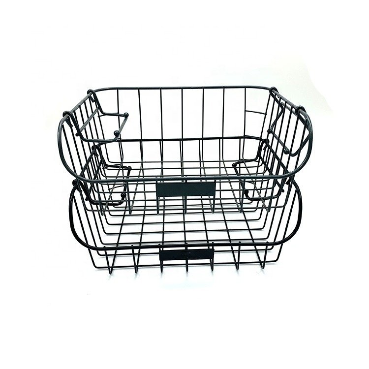 Metal Kitchen stackable vegetables fruits food sundries storage basket Laundry basket Soiled Clothing organizer folding handles