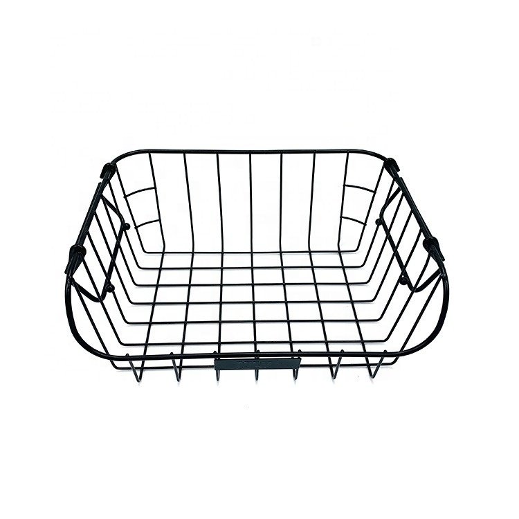 Metal Kitchen stackable vegetables fruits food sundries storage basket Laundry basket Soiled Clothing organizer folding handles
