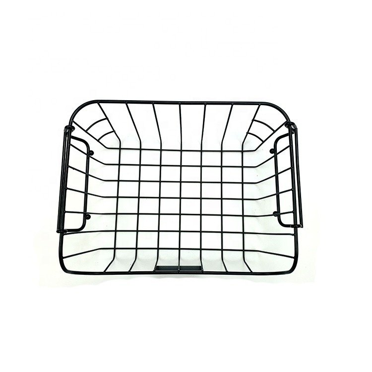 Metal Kitchen stackable vegetables fruits food sundries storage basket Laundry basket Soiled Clothing organizer folding handles